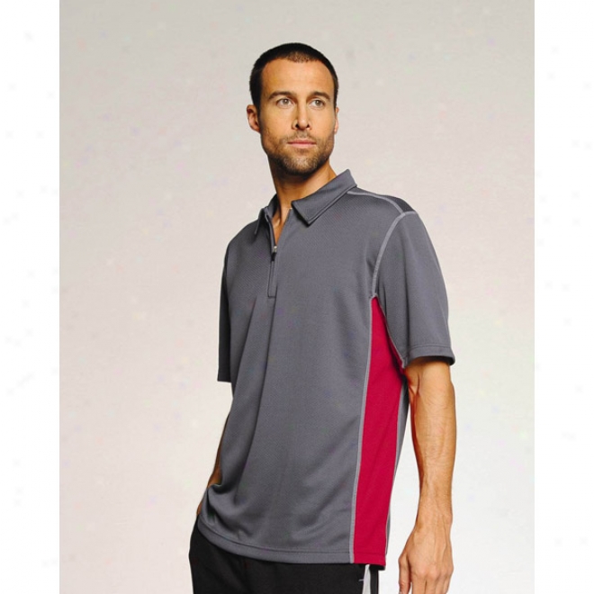 Alo Men 's Short Sleeve Zip Placket Sport Shirt