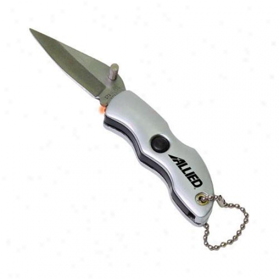 Aluminum Pocket Knife With 2" Locking Bldae And Led Light