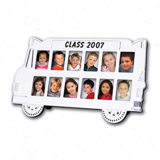 Aluminum School Bus Photo Frame