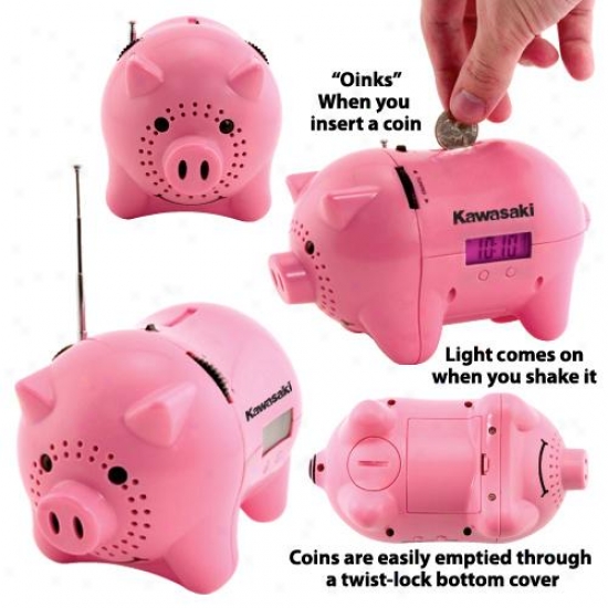 Am Fm Clock Radio Piggy Bank With "oink" Sane