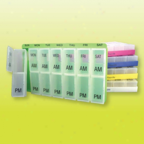 Am Pm  - Super Medicine Chest Week Pill Organizer For Mofning And Evening Pills