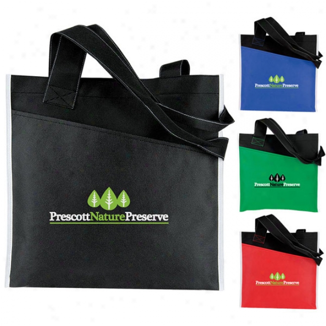 Angled Pocket Non Woven Tote