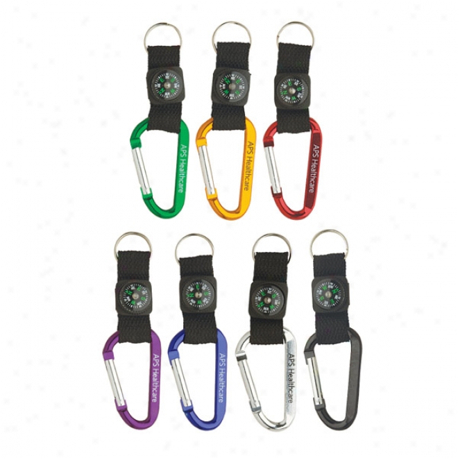 Anodized Aluminum Carabiner W/strap & Compaqs