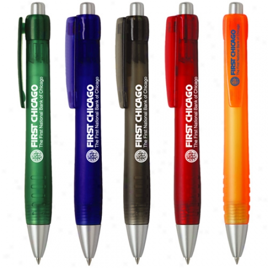 Astor - Click Action Plastic Ballpoint Pen Features Matching Translucent Body And Clip