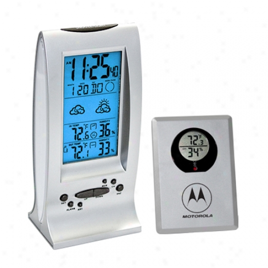 Atomic Weather Station Clock With In Out Thermometer And Hygrometer