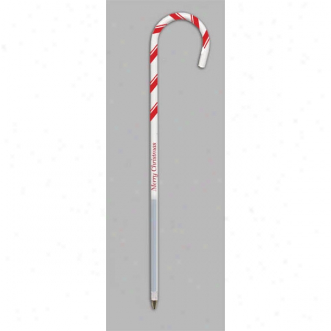 Baby Bends - Candy Cane Mc - Small, Transparent Pen With Bent Shape Top And A Clear Breathe-through Safety Cap