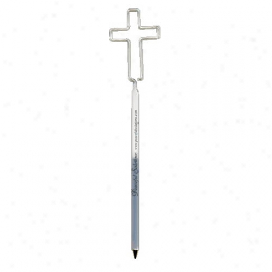 Baby Bends - Cross - Small, Transparent Pen With Bent Shape Top And A Clear Breatue-through Safety Cap