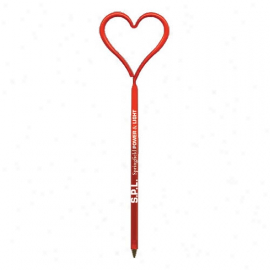 Baby Bends - Heart - Small, Transparent Pen With Bent Shape Top And A Clear Breathe-through Safety Cap