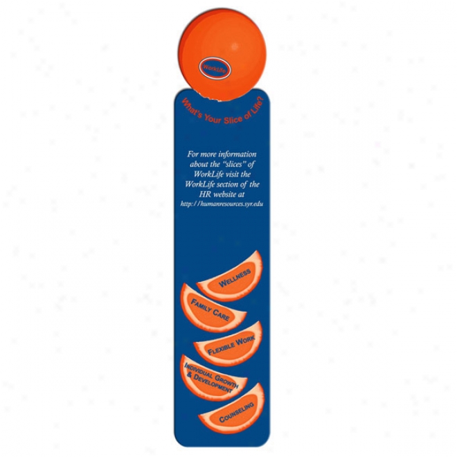 Ball - Full Color Bookmark With Shap3d Top, Made Of 14 Pt. White Poster Board, 1.75" X 8"