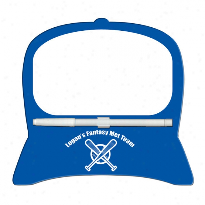 Baseball Cap - Stock Shape, Dry Erase Write On-wipe Off Memo Board With Marker, Laminated