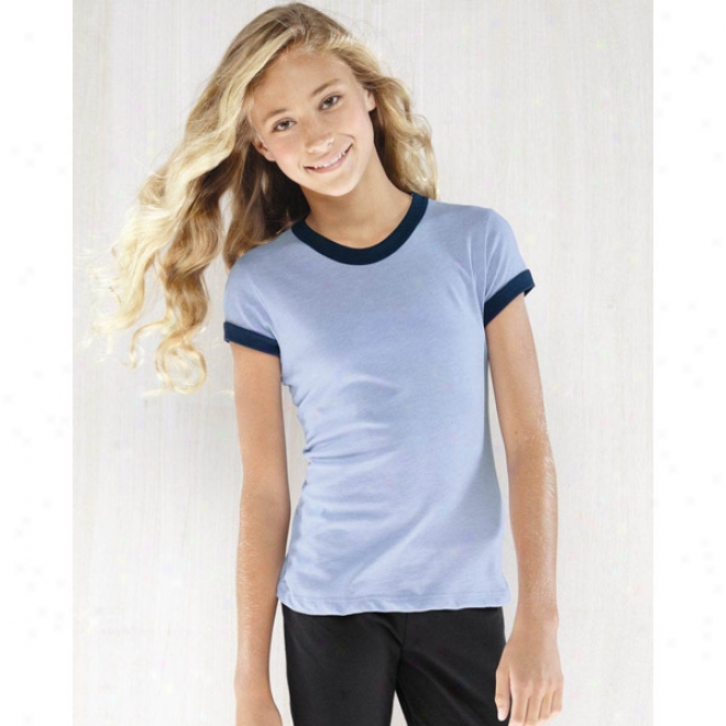 Bella Girl Short Sleeve Heather Ringer T-shirt