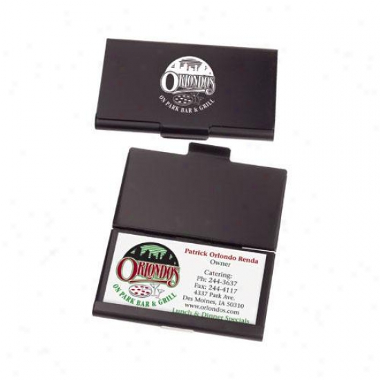 Black Aluminum Horizontal Business Card Holder