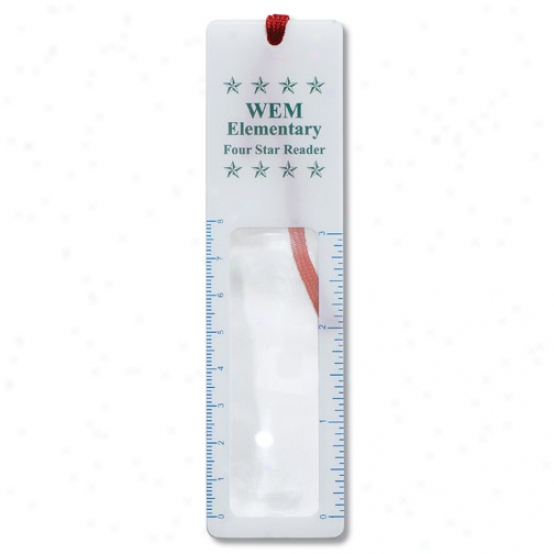 Bookmark With Fresnel 3x Lens, Tassel, And English And Metric Scales