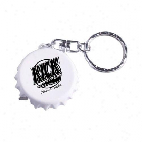 Bottle Cap Shaped Key Ring With 3' Metal Tape Measure