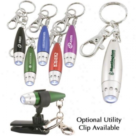 Bullet - Led Flashlight Key Chain Made Of Heavy Duty Anodized Alumibum