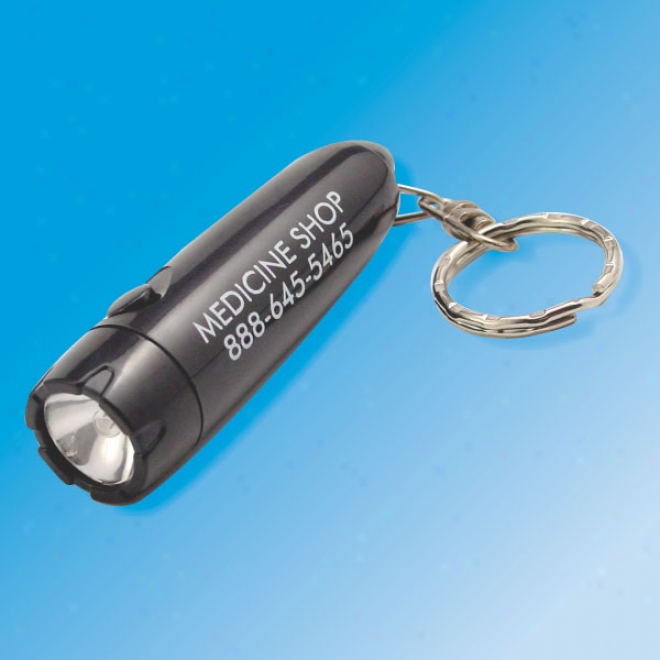 Bullet Shaped Flashllght With Key Ring