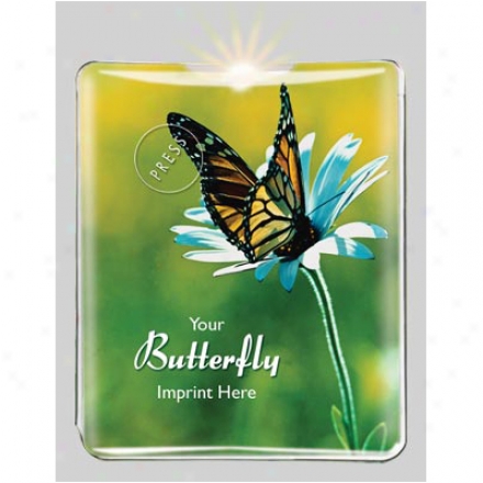 Butterfly - Economic Key Ring Light With A Background Design, Led Bulb, And A Lithium Battery