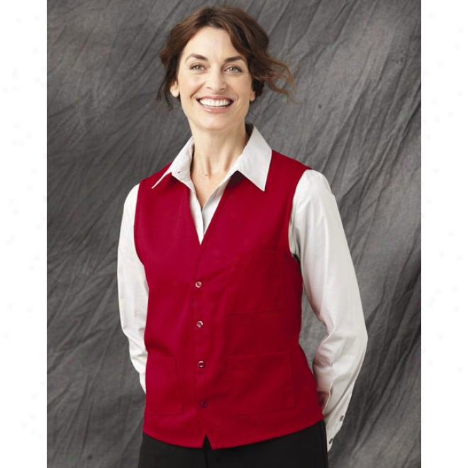 Chef Designs V-neck Button Front Vesture