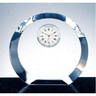 Claudius Optica Couture - Round Crystal Award Through  Flat Found With Clock