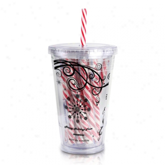 Clear Tumbler With Candy Cane Inside