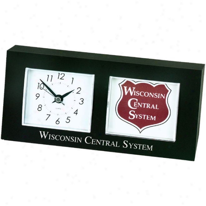 Clock   Photo Frame Holds 2 5/8" X 2 1/4" Photo