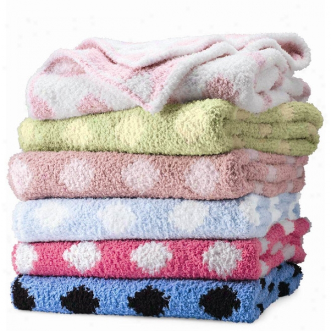 Colorado Trading Crib Clouds Chunky Chenille Polka Dot Baby Blanket
