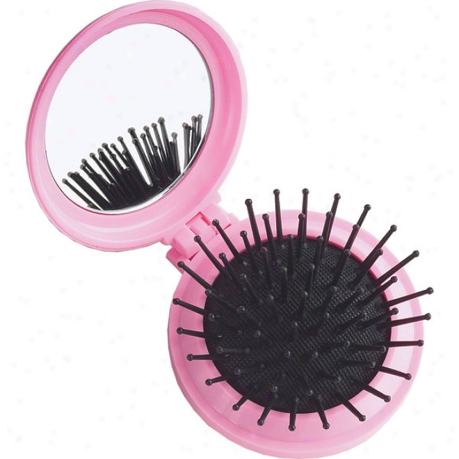 Compact Hairbrush With Mirror