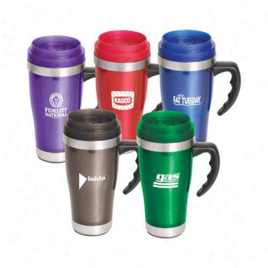 Contoured Grip Travel Mug With Closure Top