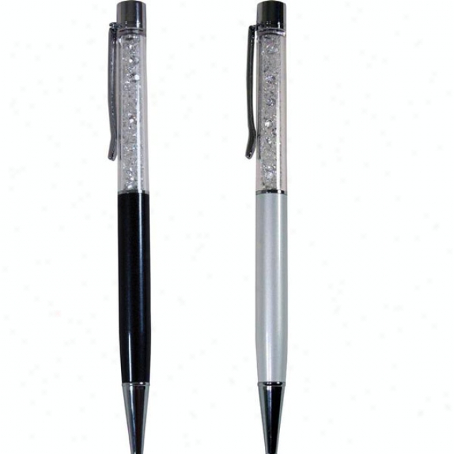 Crystal Pen - Black Or White Barrel