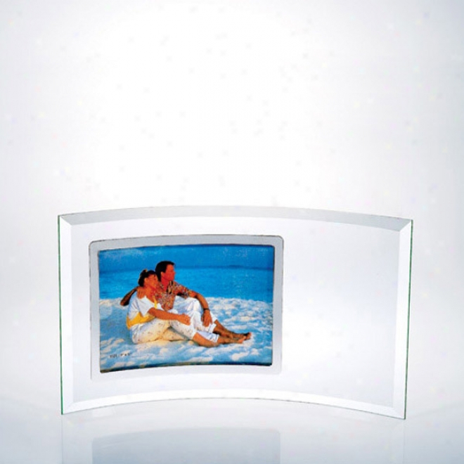 Curved Hack Glashsorizontal Stainless Photo Frame (photo Size: 4" X 6")