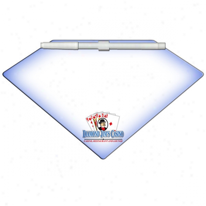 Rhombus - Stock Shape, Dry Erase Write On-wipe Off Laminated Memo Board With Marker