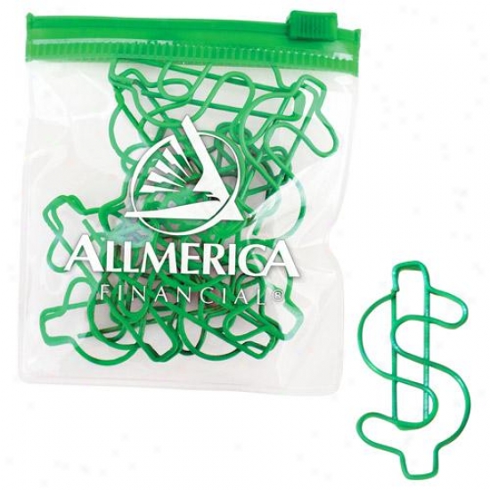 Dollar Sign Paper Clips In A Bag