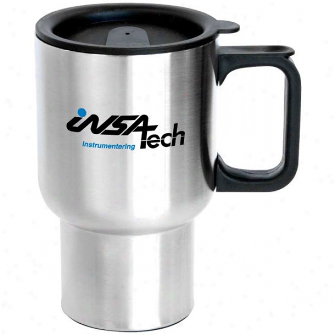 Double Wall Stainless Steel Travel Mug With Thumb Rest Handle
