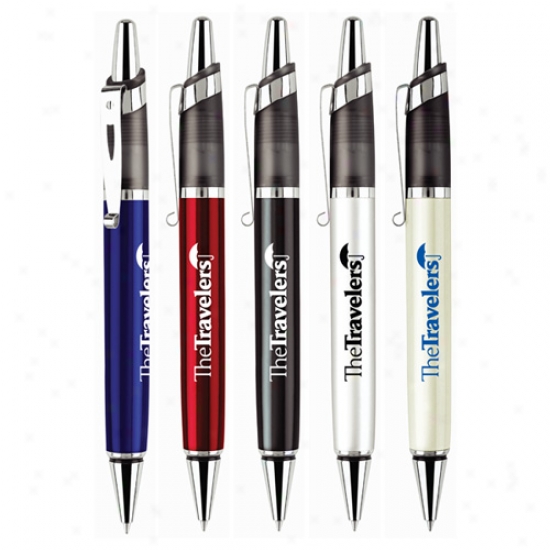 Edison - Click Agency Ballpoint Pen. Aluminum Construction With Chrome Plated Accents