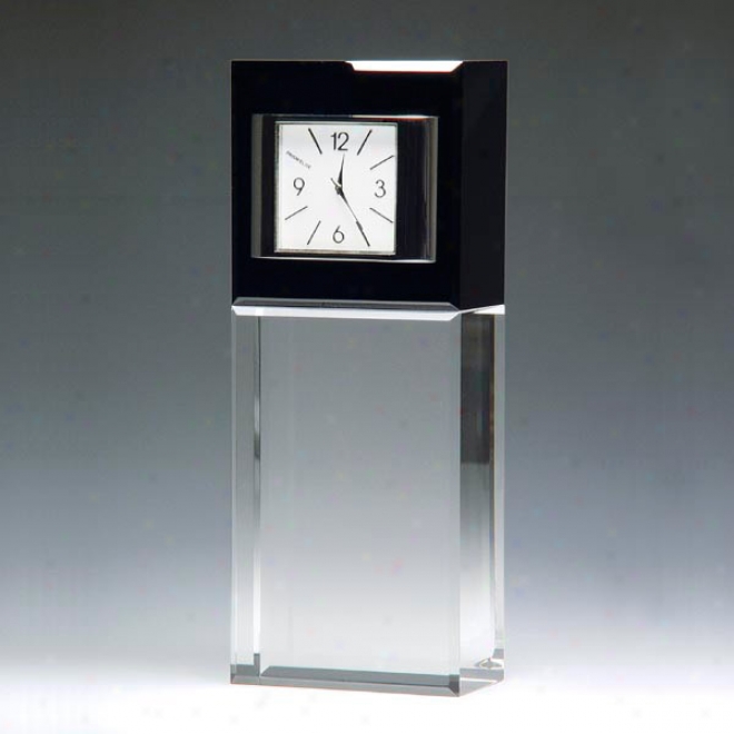 Ellyses Optica Couture - Rectangular Crystal Award With Arch Shape And Analog Clock