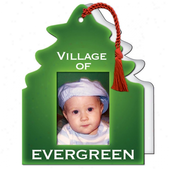 Evergreen Shape Photo Skeleton With 1 1/2" X 2" Die Cut Window Size