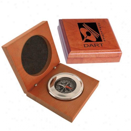 Executive Compass In Wood Box