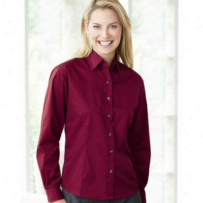 Featherlite Ladies' Long Sleeve Stain Resistant Tapered Twill Shirt