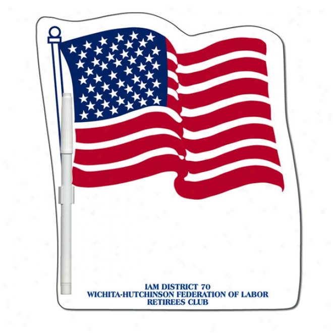 Flag - Stock Shape, Thirsty Erase Write On-wip eOff Memo Board With Marker, Laminated