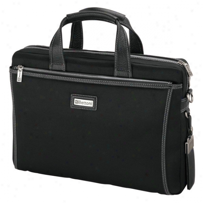 Forli - Throw Leather Nylon Briefcase