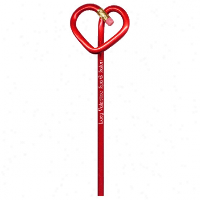 French Heart - Real Number 2 Conduce Pencil With An Eraser, Top Is Disposition Into A Basic Shape