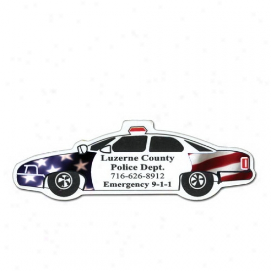 Full Color Digital Stock Shaped Magnets - Police Car