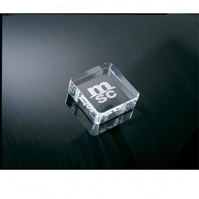 Genuine Optica Couture - Square Crystal Paperweight