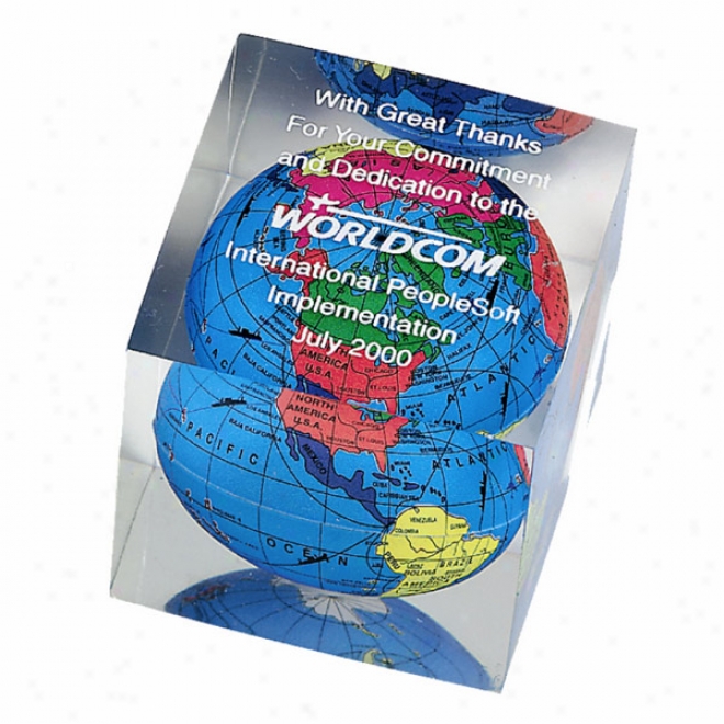 Globe Paperweight - Cube