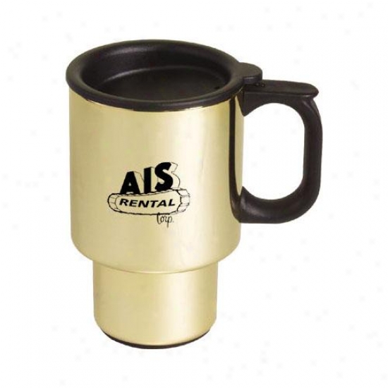 Gold Plated Stainless Steel Commuter Mug With Non-skid Bottom