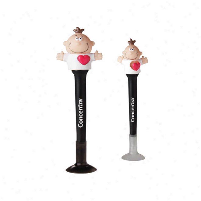 Goofy Pop Pen With Popping Heart - Black Barrel