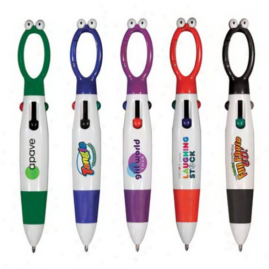 Googly-eyed 4-color Pen, Full Redden Digital