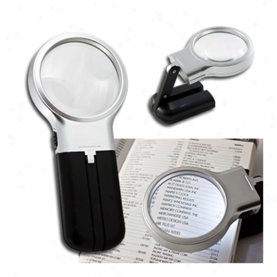Hand Held   Free Standing Lighted Magnifier