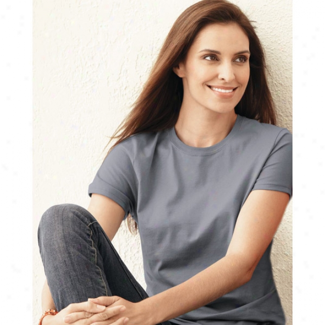 Hanes Silver LadiesƏ Classic Fit Jersey T-shhirt