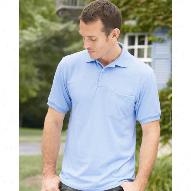 Hanes Stedman Blended Jersey Sport Shirt With A Pocket